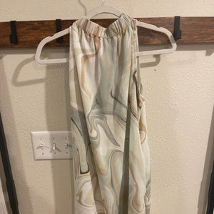 Abstract  Pattern- Tie Collar Dress